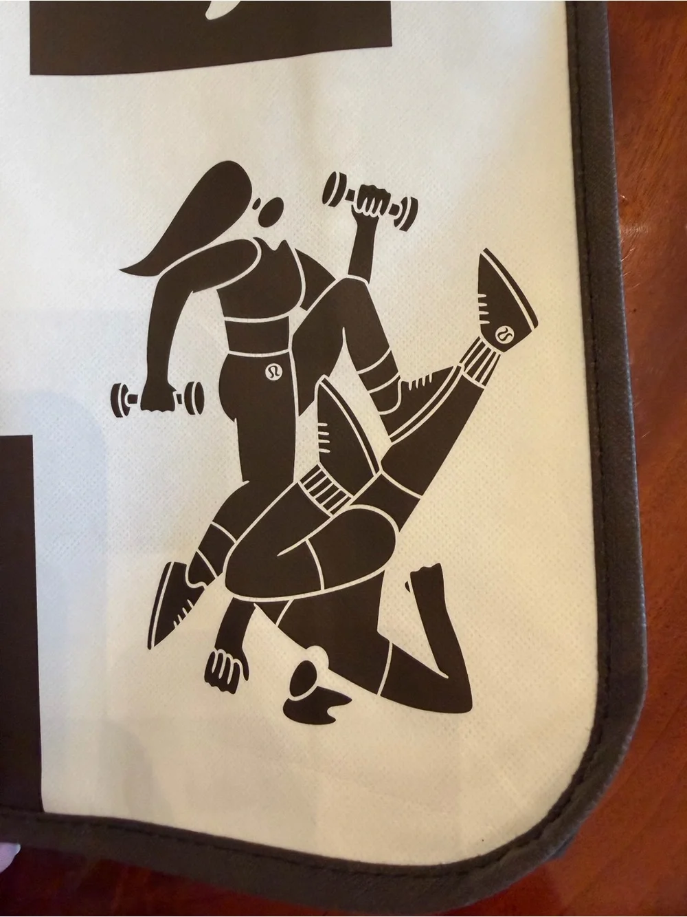 NEW Lululemon Large Reusable Shopper Bag Sequoia Brown Graphic Print
